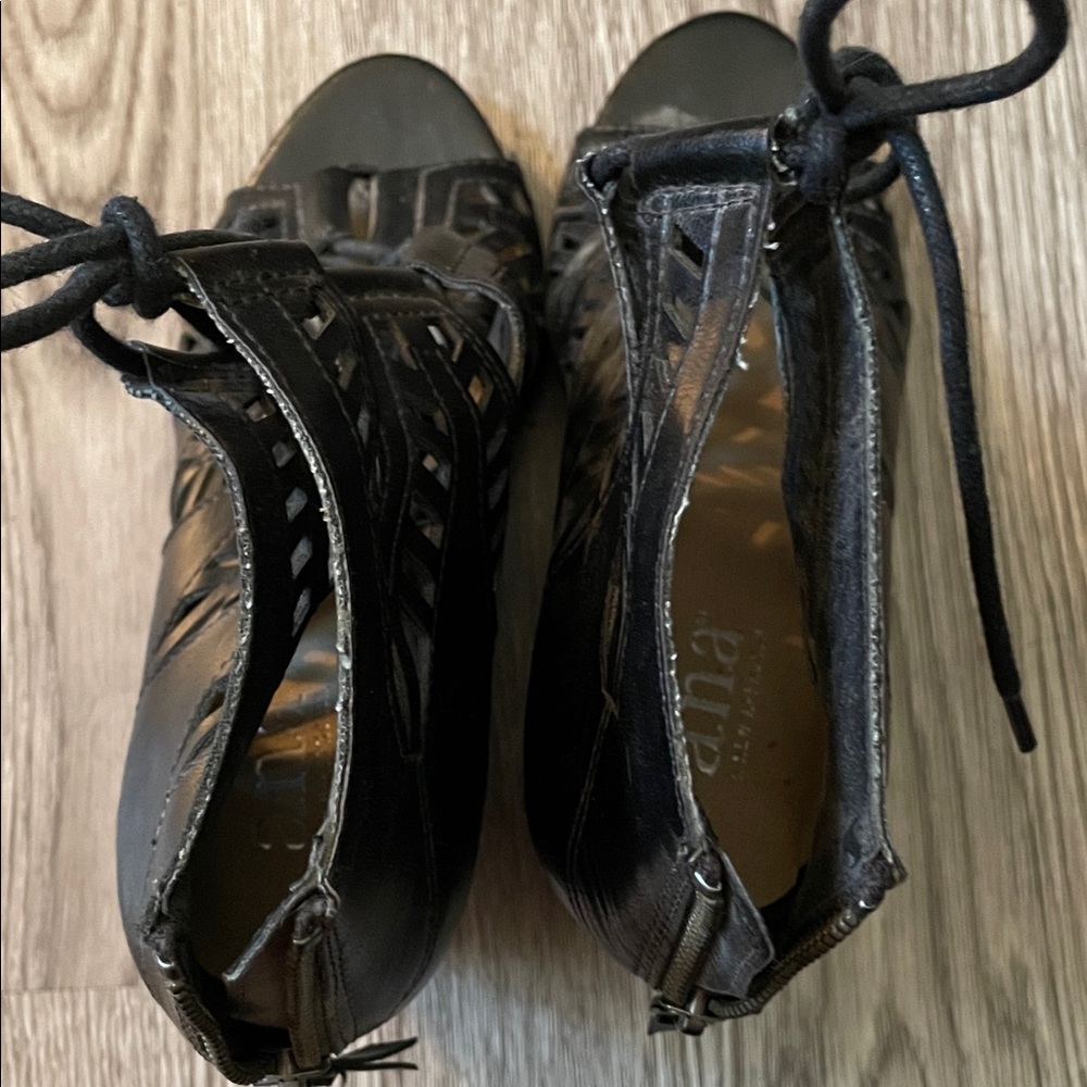 Anna Black Strappy Heels